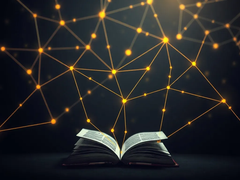 Abstract visualization of neural networks connecting books a